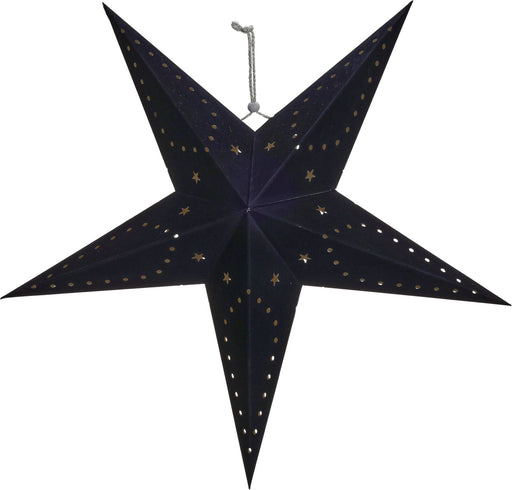 3D Leuchtstern Papierstern Ø 60cm Schwarz 10 LED Timer Weihnachtsstern