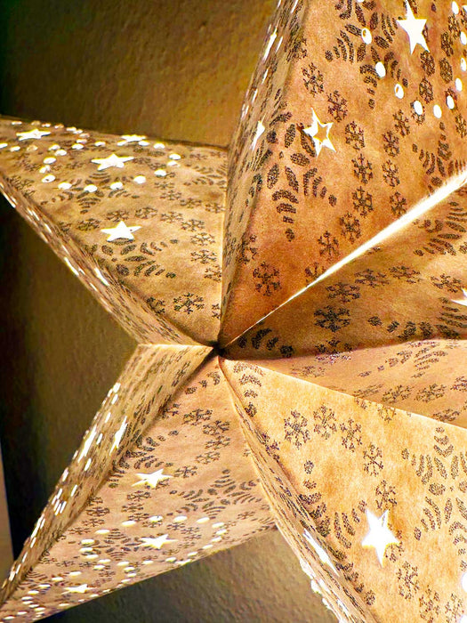 3D Samt Leuchtstern Ø 60cm Weiß Beleuchtet Weihnachtsstern Papierstern