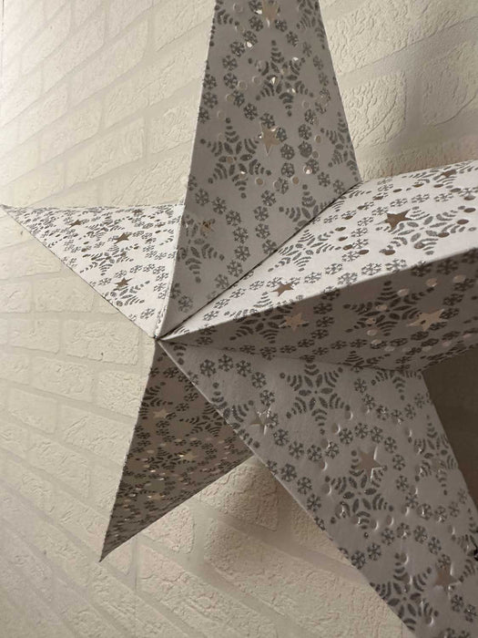 3D Samt Leuchtstern Ø 60cm Weiß Beleuchtet Weihnachtsstern Papierstern