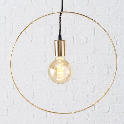 Pendel-Leuchte Ring Gold 40cm E27 Rund Hängelampe Hängeleuchte Deckenleuchte