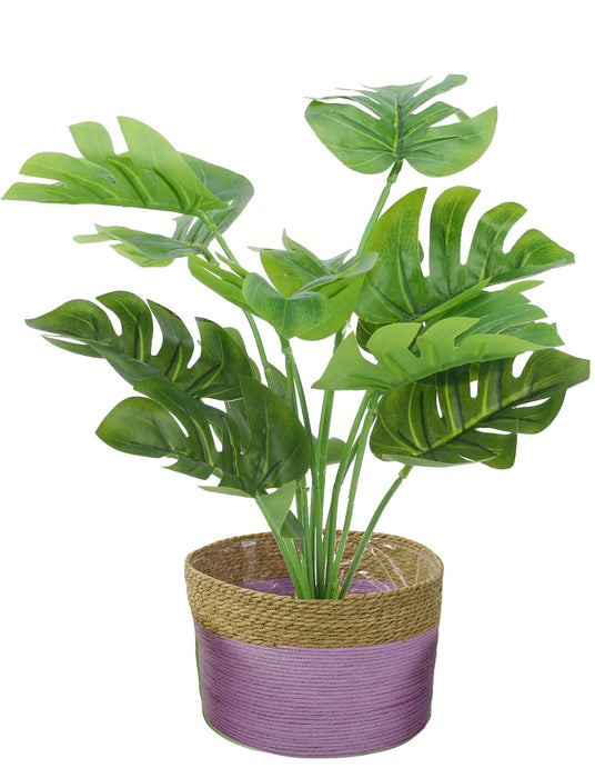KI-generiertes Bild,Seegras Blumentopf Übertopf Palma 33cm Flieder Pflanztopf Aufbewahrungskorb