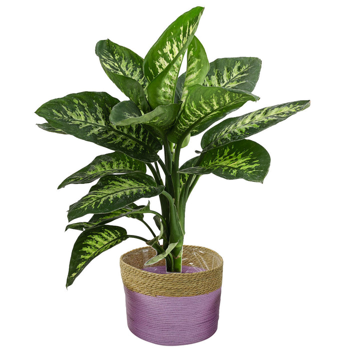KI-generiertes Bild,Seegras Blumentopf Übertopf Palma 33cm Flieder Pflanztopf Aufbewahrungskorb