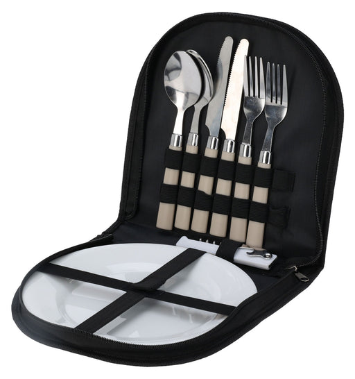 10-teiliges Picknick-Set Tragetasche Geschirr Besteck Mehrweggeschirr 2 Personen