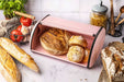 Vintage Brotkasten Rose 34cm Metall Retro Brotbox Aufbewahrungskorb