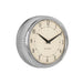 KI-generiertes Bild,Nostalgische Metall Wanduhr Silber Chrom 23cm Vintage Küchenuhr Bürouhr Retro Look