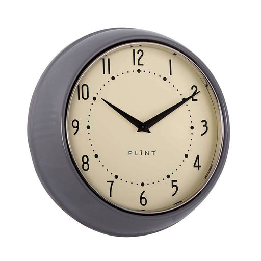 Nostalgische Metall Wanduhr Grau 23cm Vintage Küchenuhr Bürouhr Retro Look