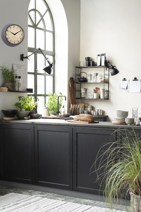 Nostalgische Metall Wanduhr Grau 23cm Vintage Küchenuhr Bürouhr Retro Look