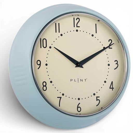 Nostalgische Metall Wanduhr Ice Blau 23cm Vintage Küchenuhr Bürouhr Retro Look