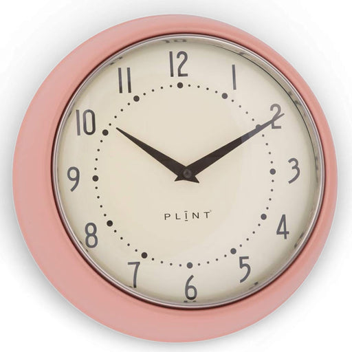 Nostalgische Metall Wanduhr Creme Rose 23cm Vintage Küchenuhr Bürouhr Retro Look