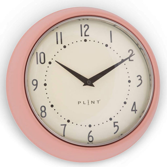 Nostalgische Metall Wanduhr Creme Rose 23cm Vintage Küchenuhr Bürouhr Retro Look
