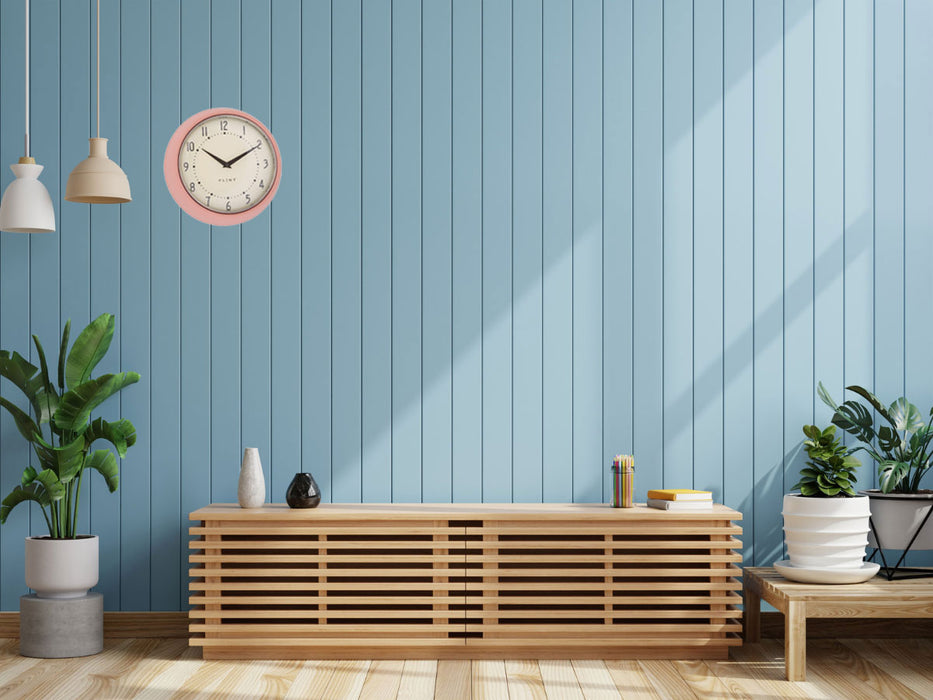 Nostalgische Metall Wanduhr Creme Rose 23cm Vintage Küchenuhr Bürouhr Retro Look