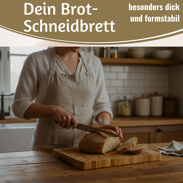 Profi Holz Schneidebrett Stirnholz 36cm XL Bambus Küchenbrett Tranchierbrett