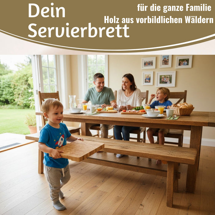 Profi Holz Schneidebrett Stirnholz 36cm XL Bambus Küchenbrett Tranchierbrett