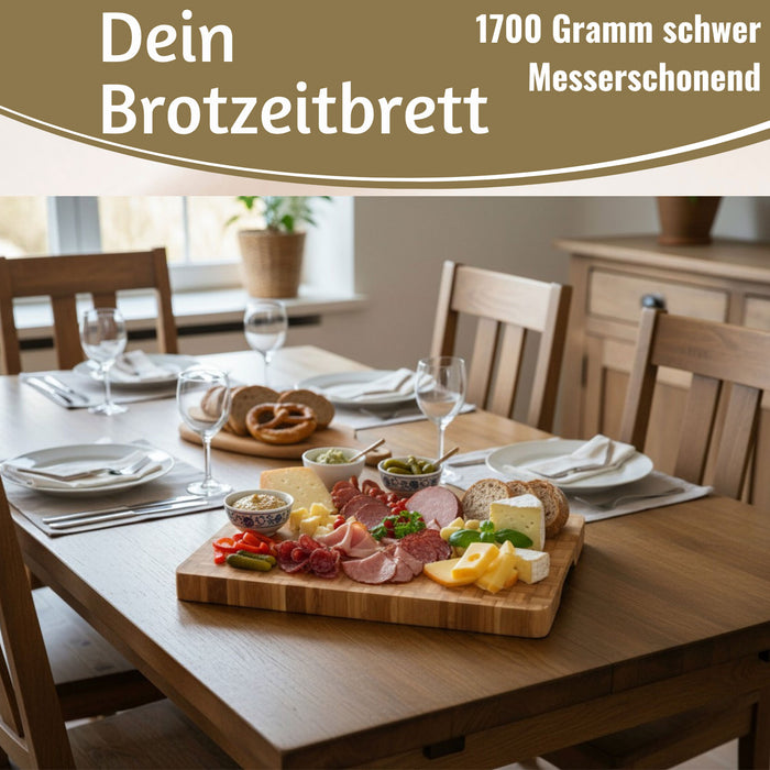 Profi Holz Schneidebrett Stirnholz 36cm XL Bambus Küchenbrett Tranchierbrett