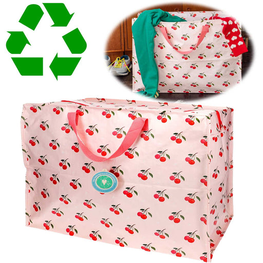 XXL Jumbo Bag Cherry - Kirschen 55cm Recyclet Aufbewahrungstasche Einkaufstasche
