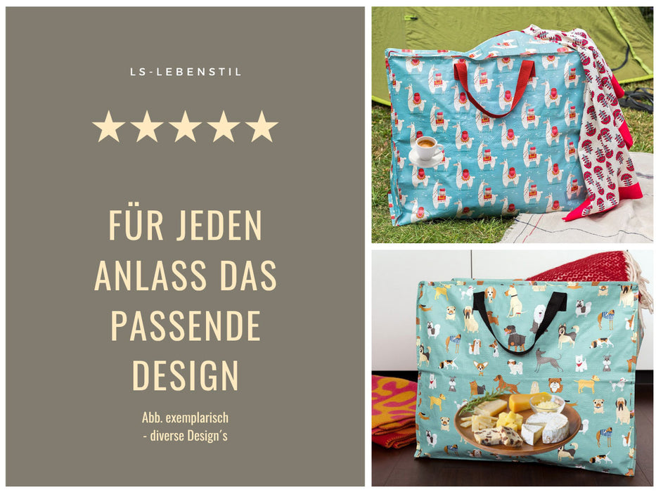 XXL Jumbo Bag Cherry - Kirschen 55cm Recyclet Aufbewahrungstasche Einkaufstasche