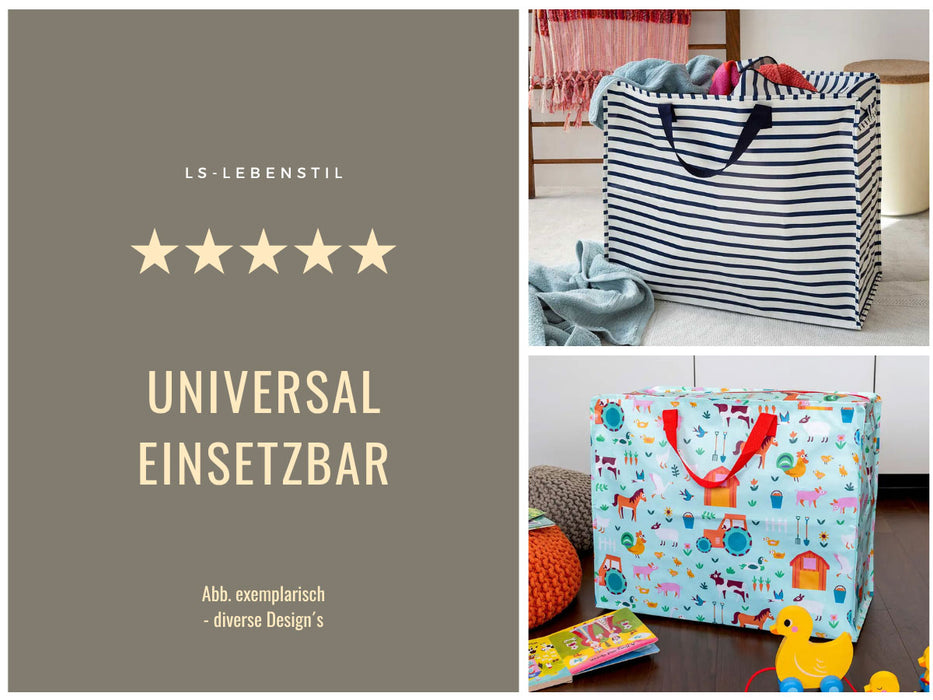 XXL Jumbo Bag Cherry - Kirschen 55cm Recyclet Aufbewahrungstasche Einkaufstasche