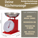 Vintage Küchenwaage Retro Rot Manuelle Backwaage großes Ziffernblatt 1L Schüssel