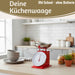 Vintage Küchenwaage Retro Rot Manuelle Backwaage großes Ziffernblatt 1L Schüssel
