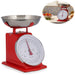 Vintage Küchenwaage Retro Rot Manuelle Backwaage großes Ziffernblatt 1L Schüssel
