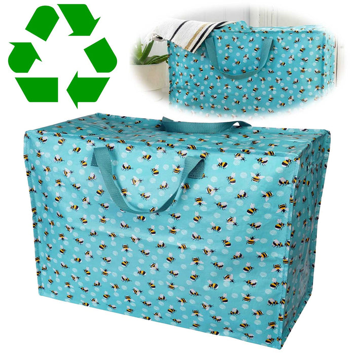 XXL Jumbo Bag Bumblebee Türkis 55cm Recycelt Aufbewahrungstasche Einkaufstasche
