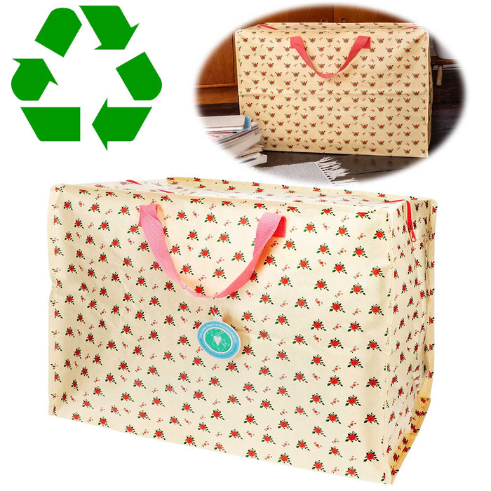 KI-generiertes Bild XXL Jumbo Bag French Rose Rote Rosen 55cm Kunststoff Aufbewahrungstasche Einkaufstasche
