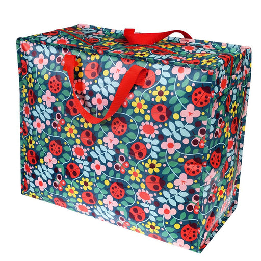 XXL Jumbo Bag Blumen Marienkäfer 55cm Recycelt Aufbewahrungstasche Einkaufstasche