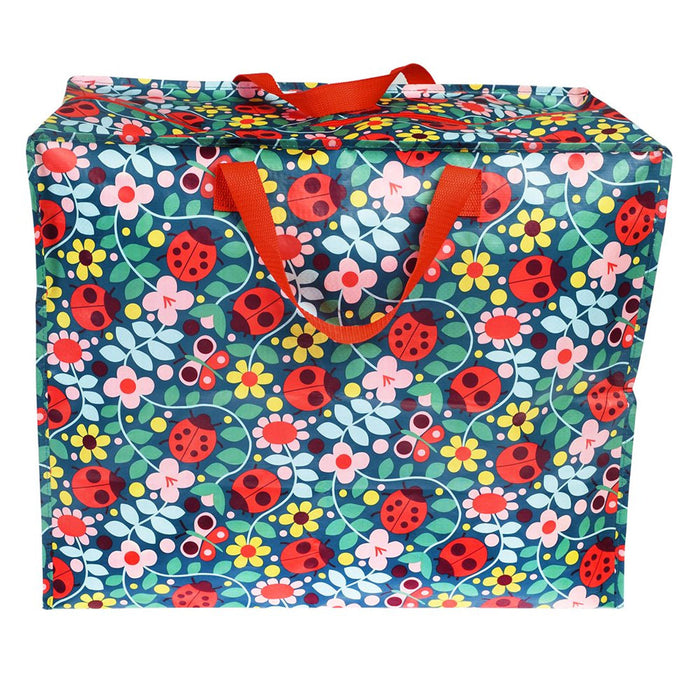 XXL Jumbo Bag Blumen Marienkäfer 55cm Recycelt Aufbewahrungstasche Einkaufstasche