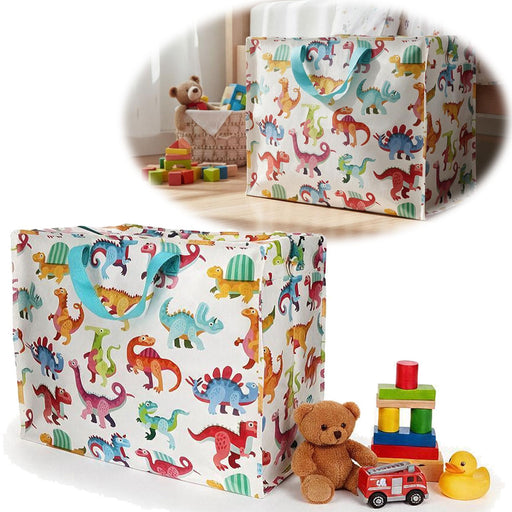 KI-generiertes Bild XXL Jumbo Bag Baby Dinos Dinosaurier 55cm Recycelt Kunststoff Aufbewahrungstasche Einkaufstasche
