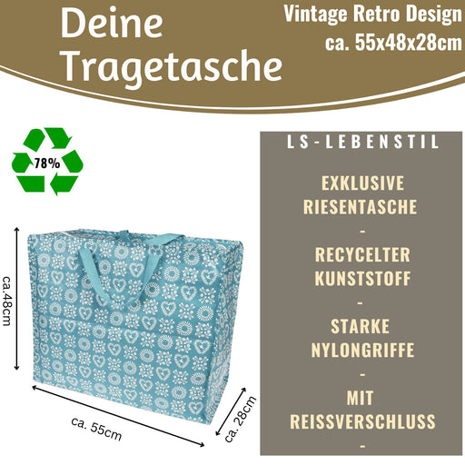 KI-generiertes Bild,XXL Jumbo Bag Blue Friendship 55cm Aufbewahrungstasche Einkaufstasche