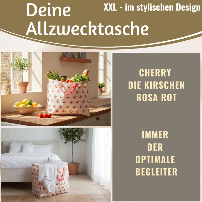 KI-generiertes Bild,XXL Jumbo Bag Cherry - Kirschen 55cm Aufbewahrungstasche Einkaufstasche