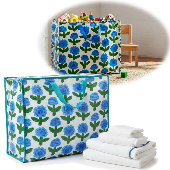 KI-generiertes Bild XXL Jumbo Bag Florenz Blumen 55cm Kunststoff Aufbewahrungstasche Einkaufstasche