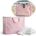 KI-generiertes Bild XXL Jumbo Bag Rosa Weiß Gestreift 55cm Kunststoff Aufbewahrungstasche Einkaufstasche