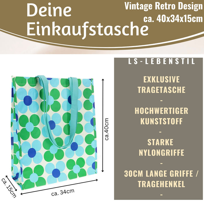 KI-generiertes Bild,Shopper Einkaufstasche Daisy Blau Grün faltbar Strandtasche Tragetasche
