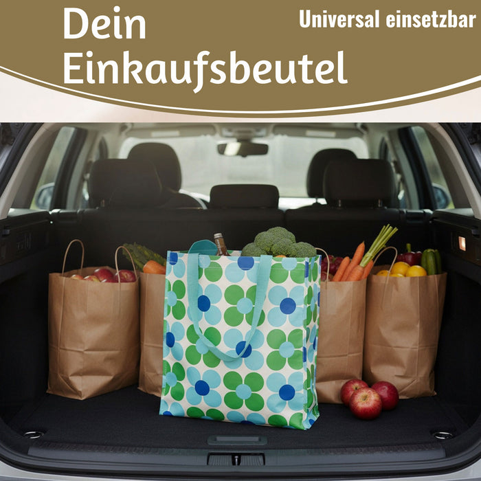 KI-generiertes Bild,Shopper Einkaufstasche Daisy Blau Grün faltbar Strandtasche Tragetasche