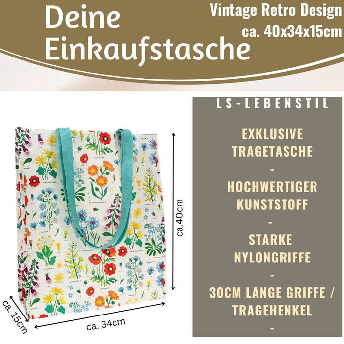 KI-generiertes Bild,Shopper Einkaufstasche Wild Flowers faltbar Strandtasche Tragetasche
