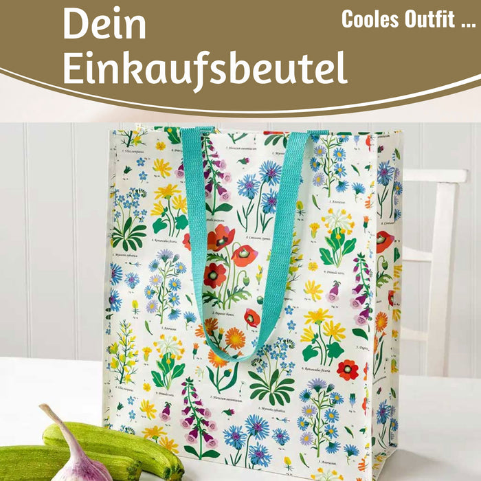 KI-generiertes Bild,Shopper Einkaufstasche Wild Flowers faltbar Strandtasche Tragetasche