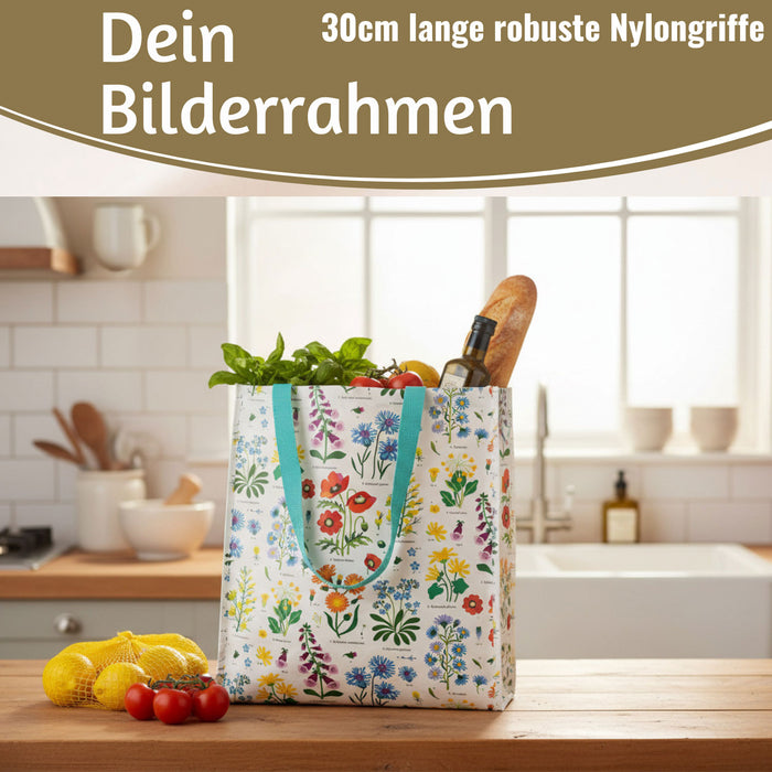KI-generiertes Bild,Shopper Einkaufstasche Wild Flowers faltbar Strandtasche Tragetasche