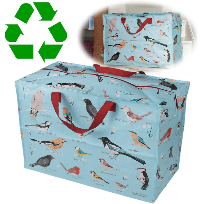 XXL Jumbo Bag Garden Birds 55cm Recyclet Aufbewahrungstasche Einkaufstasche