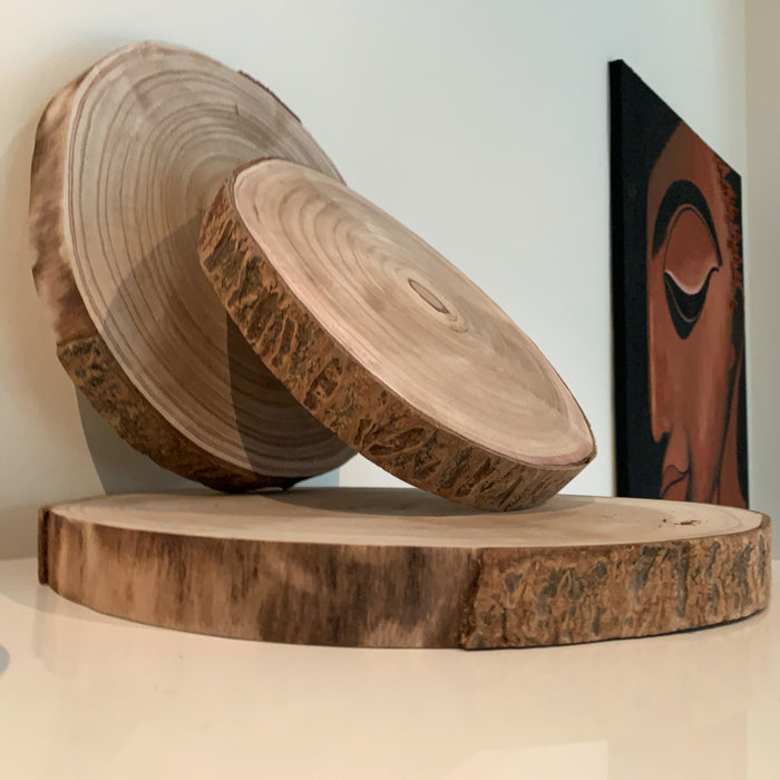 KI-generiertes Bild,XL Rindenbrett Baumscheibe Rund Holz Ø 28-34cm Astscheibe Rindenscheibe