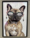Wandbild französische Bulldogge 40x60cm Vogue Diamant Natur Kunstdruck Leinwand