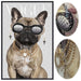 Wandbild französische Bulldogge 40x60cm Vogue Diamant Natur Kunstdruck Leinwand