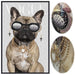 Wandbild französische Bulldogge 40x60cm Vogue Diamant Natur Kunstdruck Leinwand