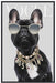 Wandbild französische Bulldogge 40x60cm Vogue Diamant Schwarz Kunstdruck Leinwand