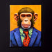 Wandbild Affe Acryl "Manager Monkey" 30x40cm handgemalt auf Leinwand