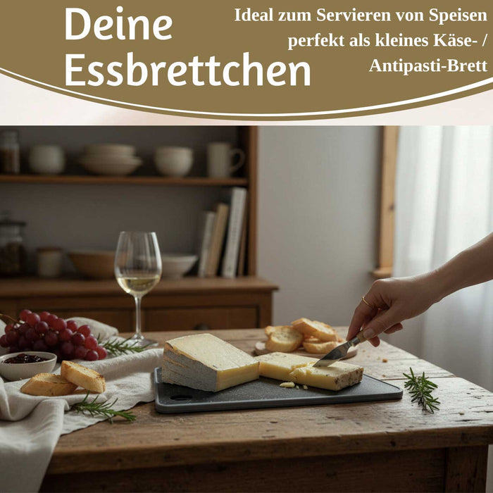 2x Brettchen Essbrettchen Frühstücksbrettchen 23x16cm Granit Optik Kunststoff