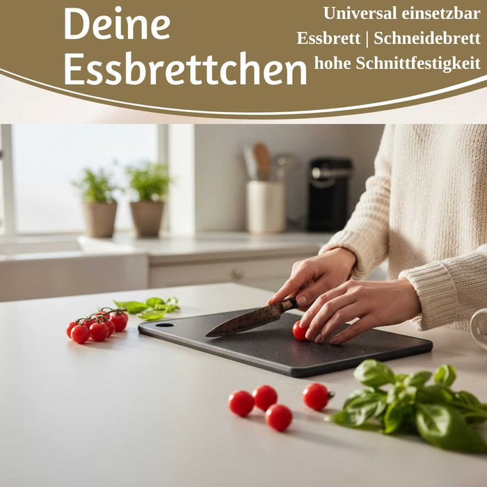 KI-generiertes Bild,6x Kunststoff Essbrettchen 23x16cm 6´er Set Granit Optik Frühstücksbrettchen