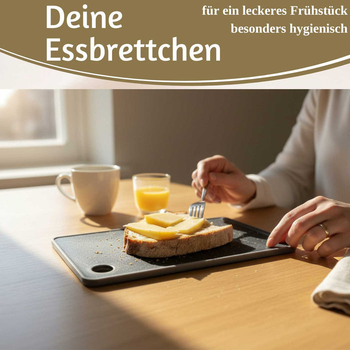 KI-generiertes Bild,6x Kunststoff Essbrettchen 23x16cm 6´er Set Granit Optik Frühstücksbrettchen