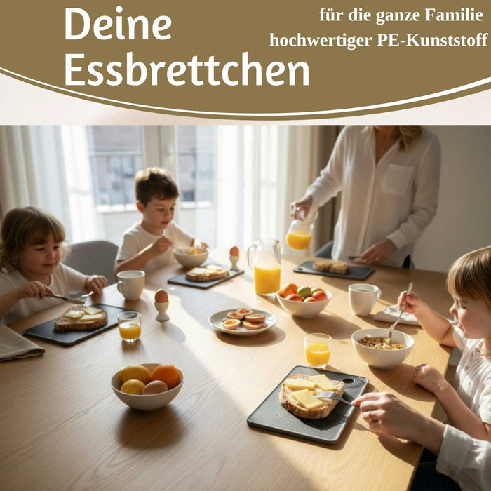 6x Kunststoff Essbrettchen 23x16cm 6´er Set Granit Optik Frühstücksbrettchen