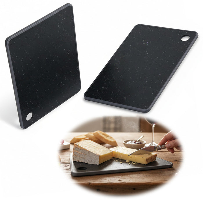 2x Brettchen Essbrettchen Frühstücksbrettchen 23x16cm Granit Optik Kunststoff